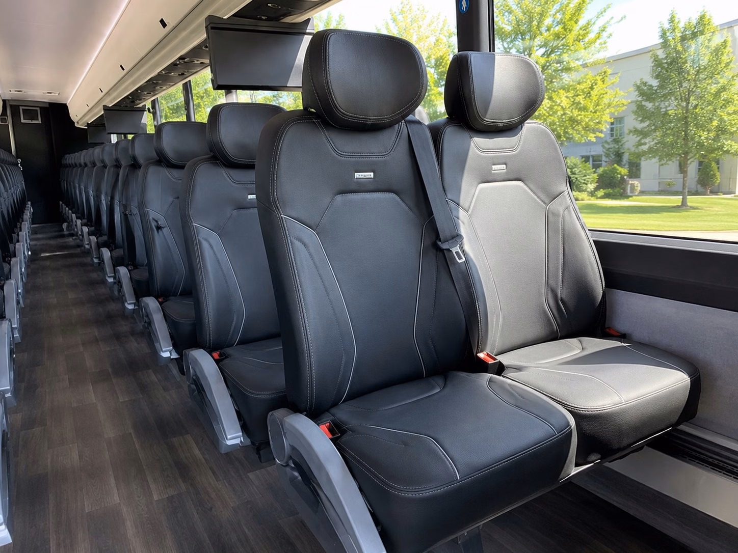 56 passenger charter bus inside